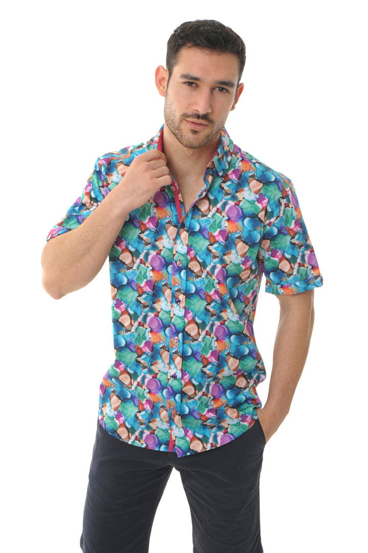 Abstract Paint Short Sleeve Shirt