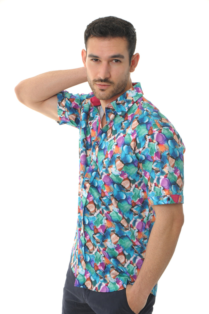 Abstract Paint Short Sleeve Shirt