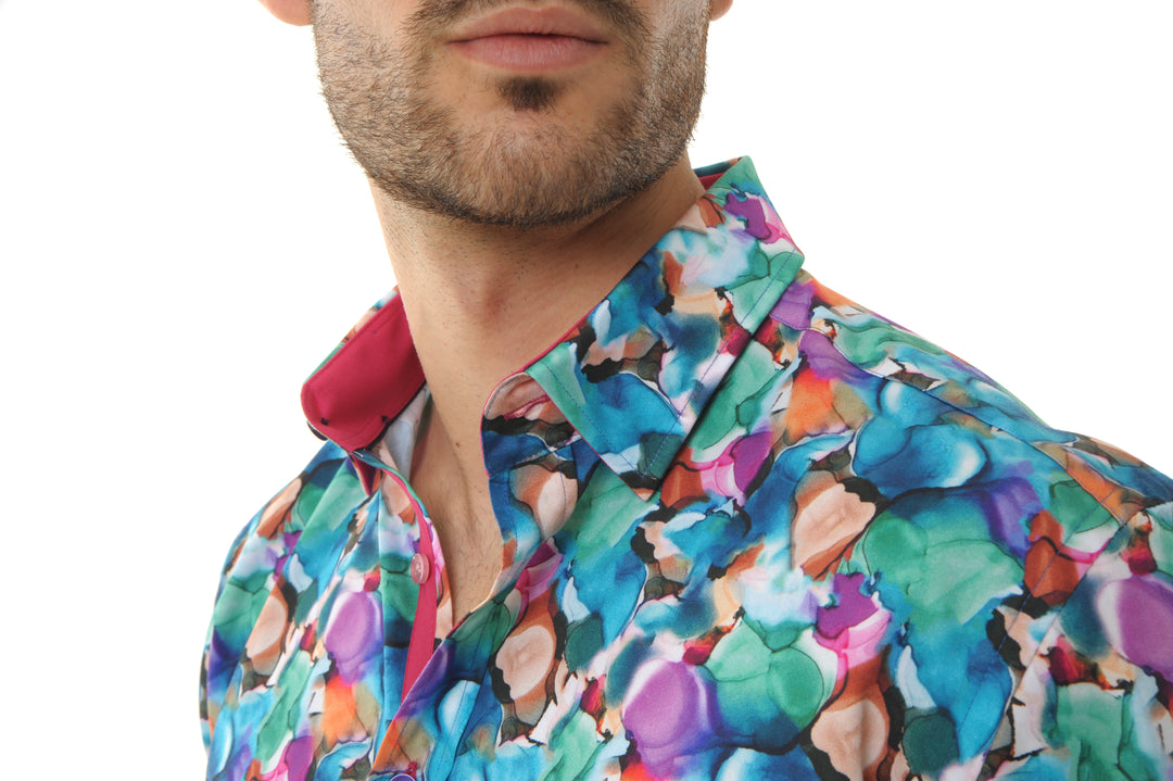 Abstract Paint Short Sleeve Shirt